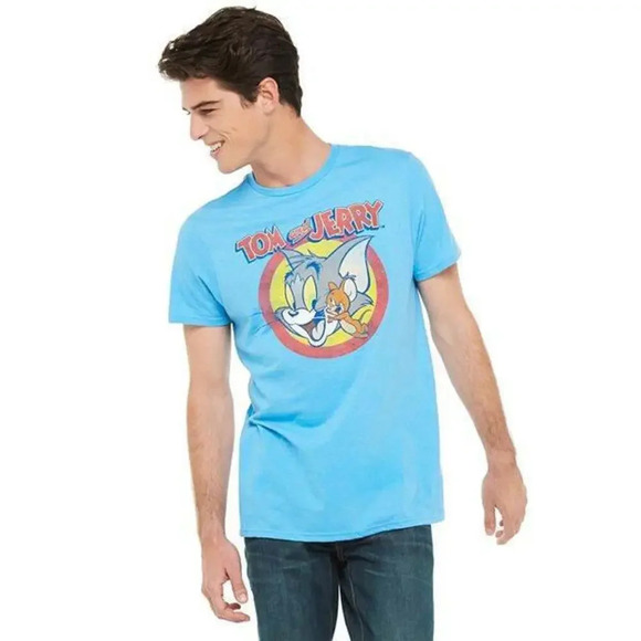 Other - Tom and Jerry T-Shirt Blue Short Sleeve Men's Size Small